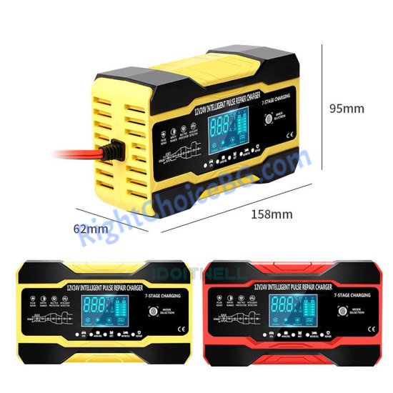 7 степенно умно процесорно зарядно за акумулатор 12V 24V - 10A