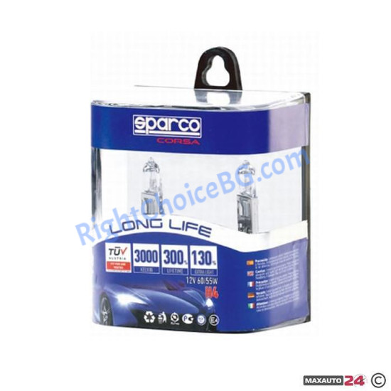 Крушки Sparco H1 12V 55W 3000К SPCB1001 2 БР/К-Т