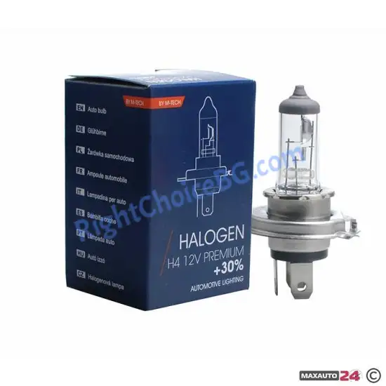 Крушки M-TECH PREMIUM +30% H4 60/55W - 12V Крушки M-TECH PREMIUM +30% H4 60/55W - 12V