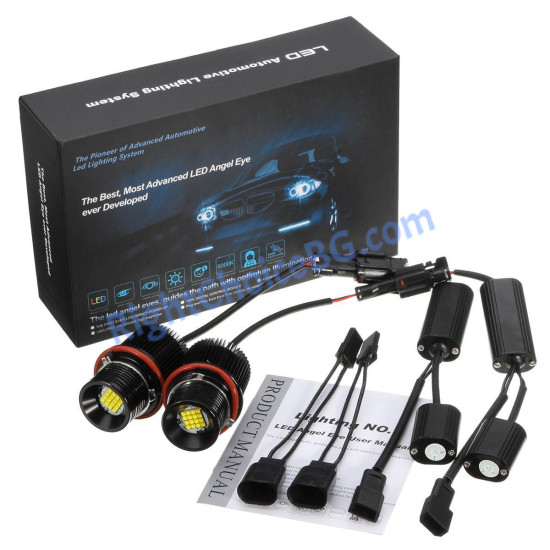 Висок Клас! 160W LED Крушки Angel Eyes 6000K за BMW E39 E60 E63 E65 E87 Висок Клас! 160W LED Крушки Angel Eyes 6000K за BMW E39 E60 E63 E65 E87