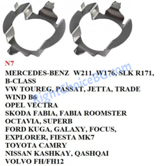 LED преходник, адаптер, база, MERCEDES, VW, OPEL, SKODA, FORD, TOYOTA, NISSAN, VOLVO, 2 броя в комплект