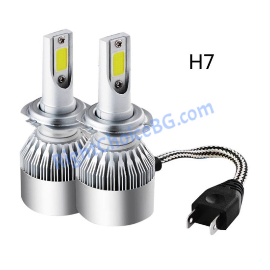 C6 LED крушки 72W 6500K COB, вентилаторни, 2 броя лед в комплект, 12V/24V