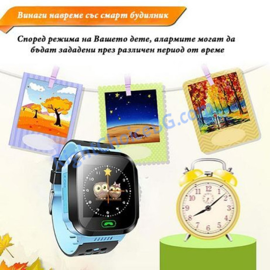 Детски смарт часовник Q528, Smart Watch, GPS, WIFI, SOS, LBS, Син