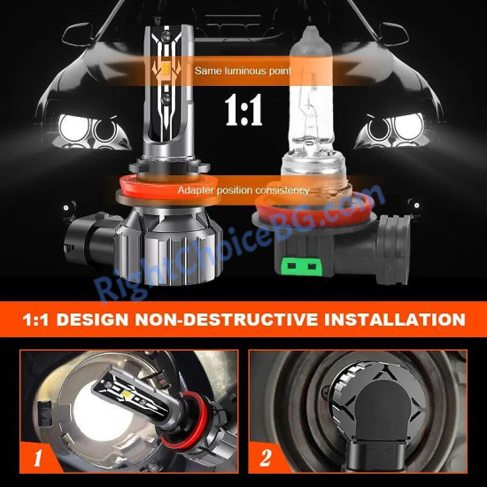 Умалени Радиаторни E2 LED крушки 35W, 2 броя лед в комплект, 12V/24V Умалени Радиаторни E2 LED крушки 35W, 2 броя лед в комплект, 12V/24V