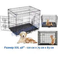 Сгъваема метална клетка за кучета котки зайци птици, Размер XXL