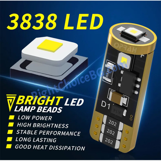 Висок клас LED Габарит, T10 W5W, 12V, 6000K, Canbus