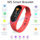 Смарт гривна часовник M5 Червен, Фитнес гривна, Smart Watch Bluetooth Смарт гривна часовник M5 Червен, Фитнес гривна, Smart Watch Bluetooth