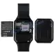 Смарт часовник Черен със слот за SIM и SD карта / Фитнес гривна / Smart Watch / за iOS и Android