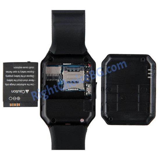 Смарт часовник Сив със слот за SIM и SD карта / Фитнес гривна / Smart Watch / за iOS и Android