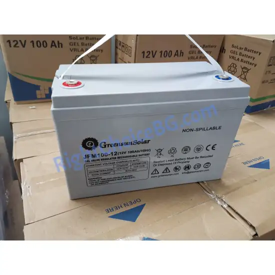 Гелов Тягов Акумулатор 100Ah Greensun GEL AGM 12V Гелов Тягов Акумулатор 100Ah Greensun GEL AGM 12V