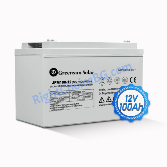 Гелов Тягов Акумулатор 100Ah Greensun GEL AGM 12V