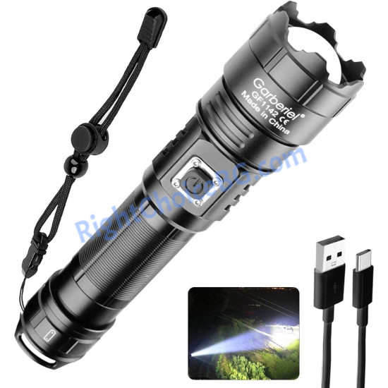 Мощен тактически фенер XHP70 – 5 режима, 90 000 lm, USB презареждаем, водоустойчив IPX5 Мощен тактически фенер XHP70 – 5 режима, 90 000 lm, USB презареждаем, водоустойчив IPX5