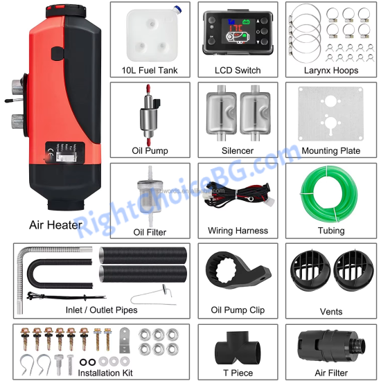 Суха дизелова печка 5 kW – 12V/24V универсална система за отопление Суха дизелова печка 5 kW – 12V/24V универсална система за отопление