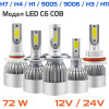 C6 LED крушки 72W 6500K COB, вентилаторни, 2 броя лед в комплект, 12V/24V
